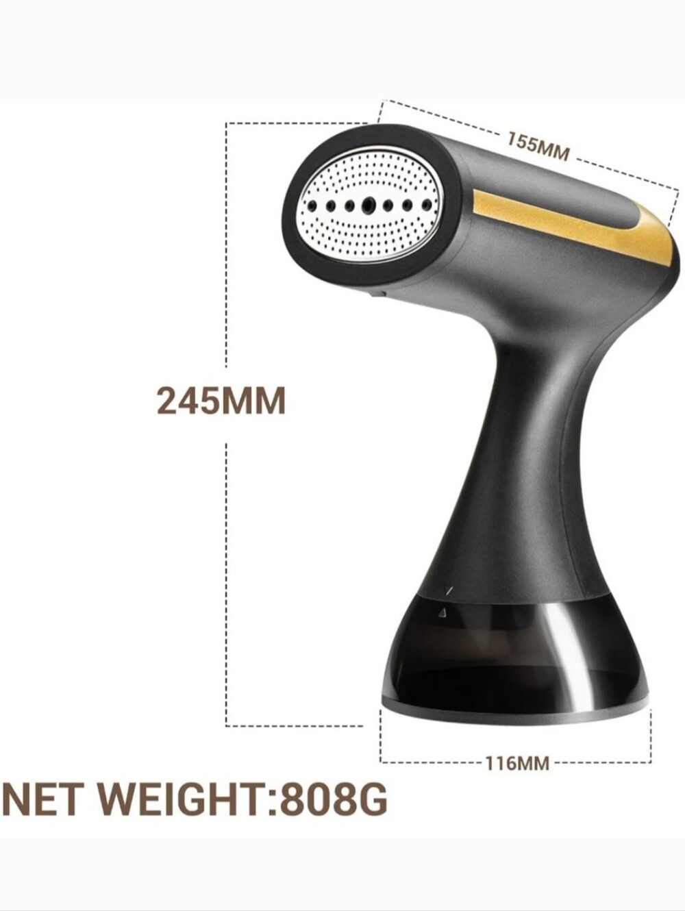 Handheld Fabric Steamer - Black & Yellow - Picture 4 of 6